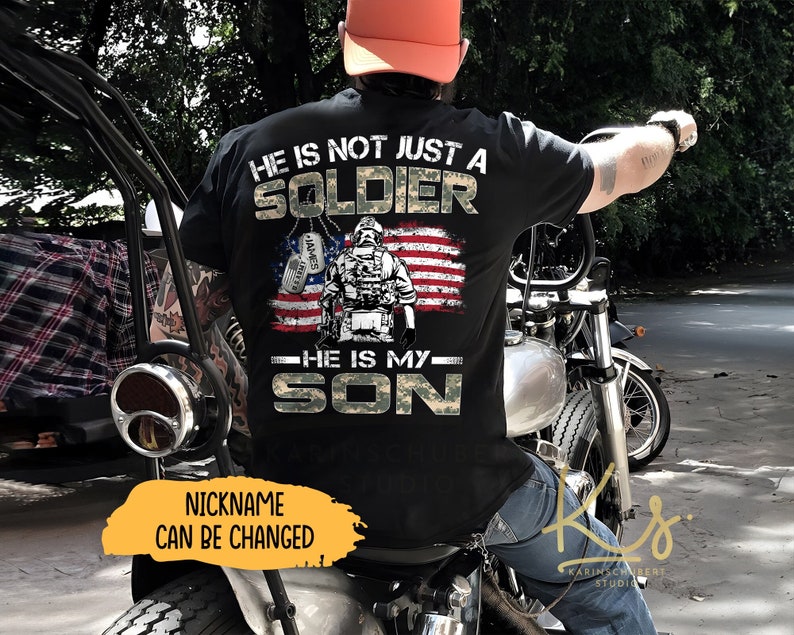 He Is Not Just A Soldier He Is My Son, Proud Army Dad, Proud Army Mom, Custom Army Family Shirt, Military Matching Shirt, US Army Graduation image 1