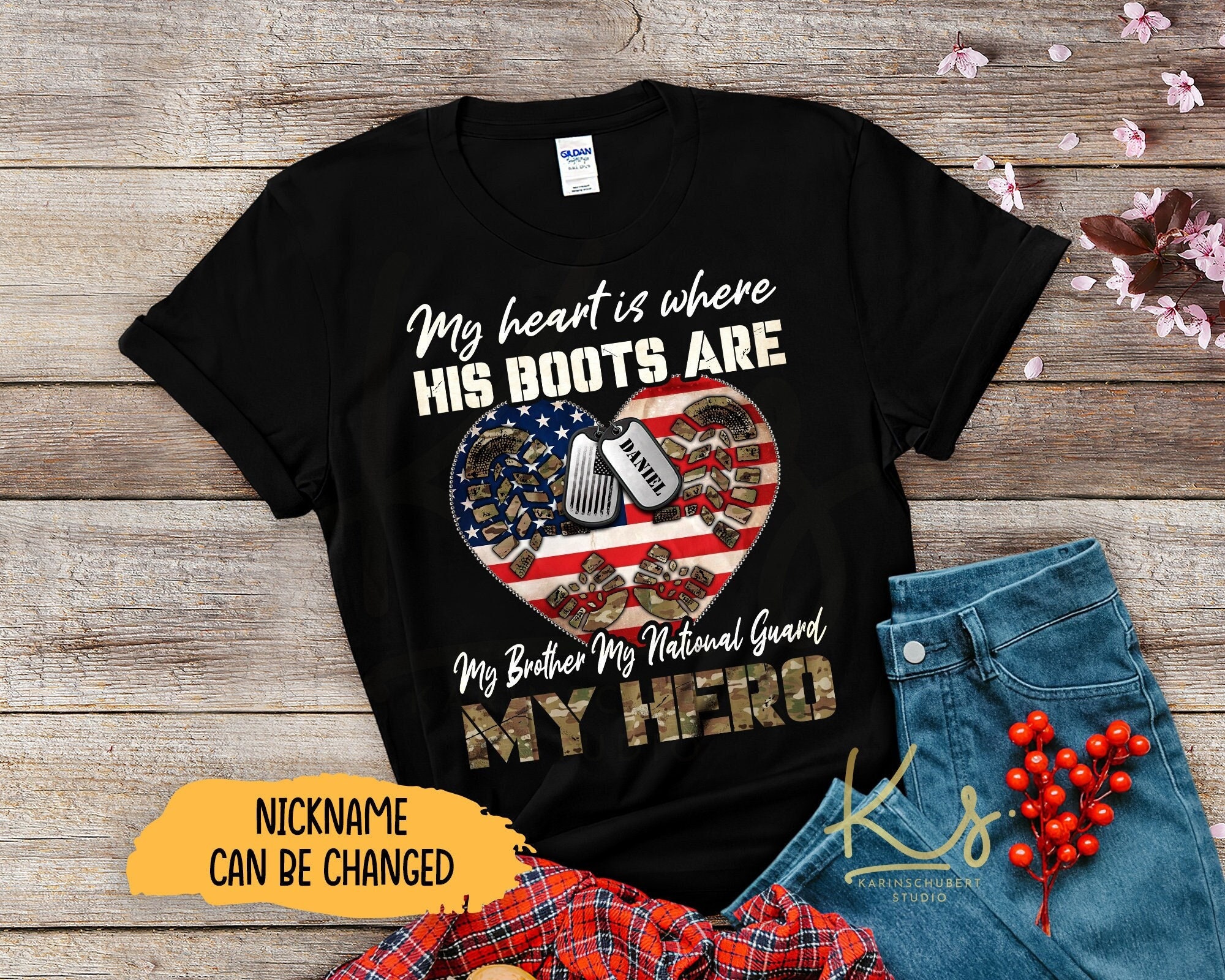 Custom Personalized My Heart Is Where His Boots Are Wallet Aluminum Ca