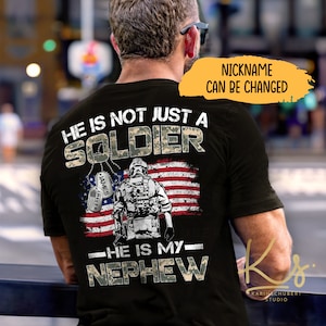 He Is Not Just A Soldier He Is My Son, Proud Army Dad, Proud Army Mom, Custom Army Family Shirt, Military Matching Shirt, US Army Graduation image 5