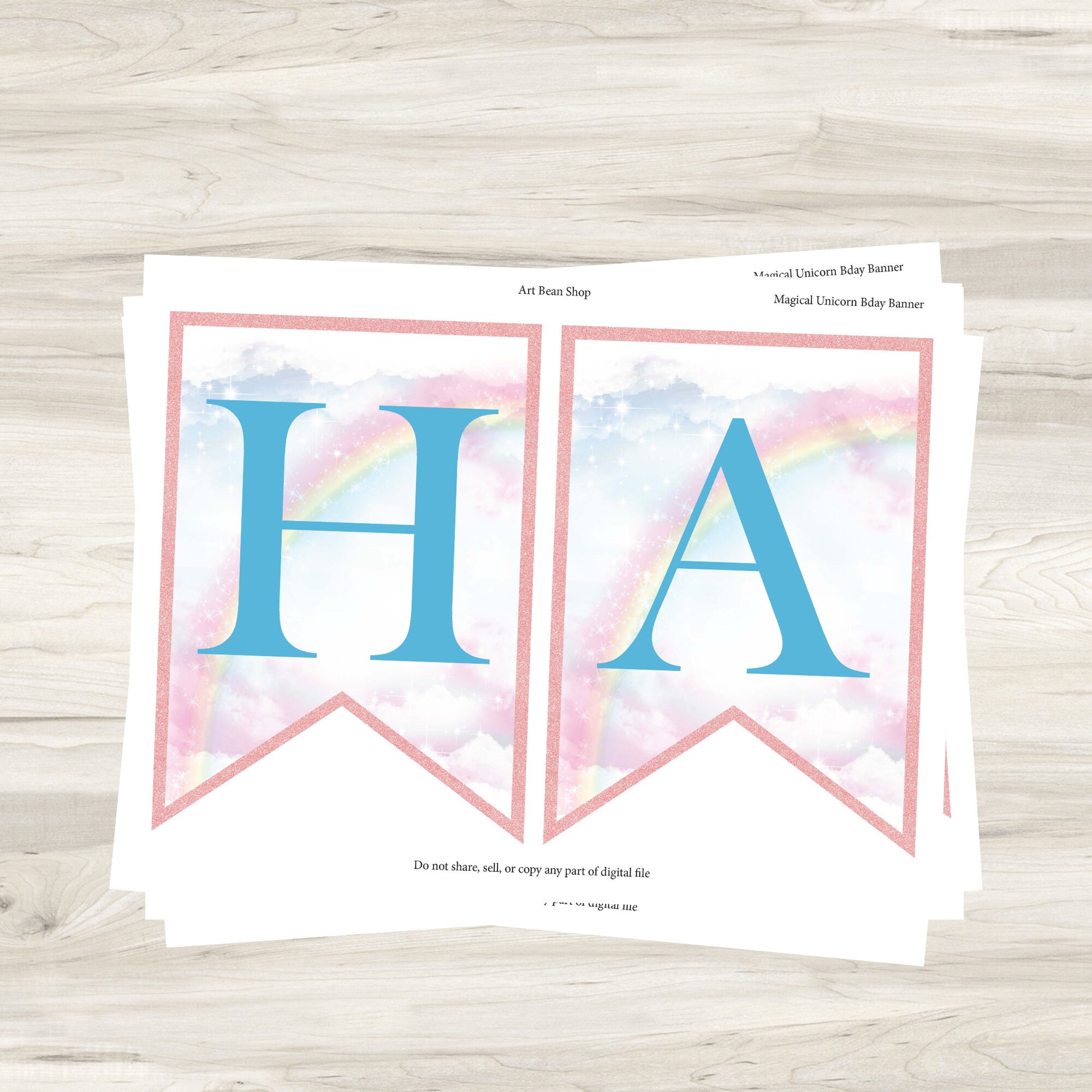 Unicorn Happy Birthday Banner // Instant Download // Printable // DIY ...