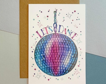Let's Dance Disco Ball Card