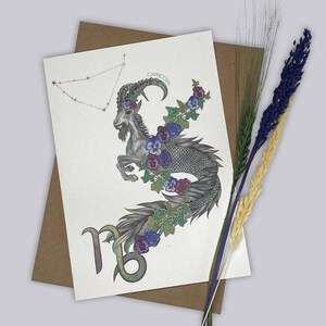 Capricorn Mountain Goat Card/ Mini Print