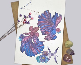 Pisces Fish Card/ Mini Print