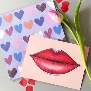 Carte Lèvres roses