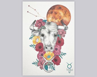 Estampado del zodiaco Tauro Toro