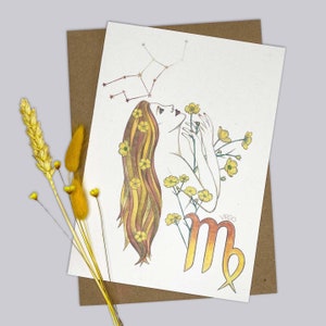 Virgo Goddess Card/ Mini Print