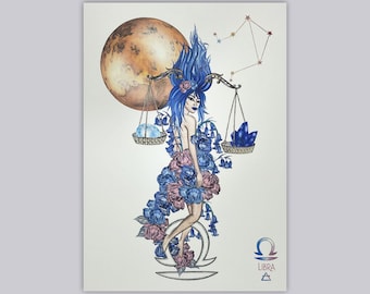 Libra Goddess Zodiac Print