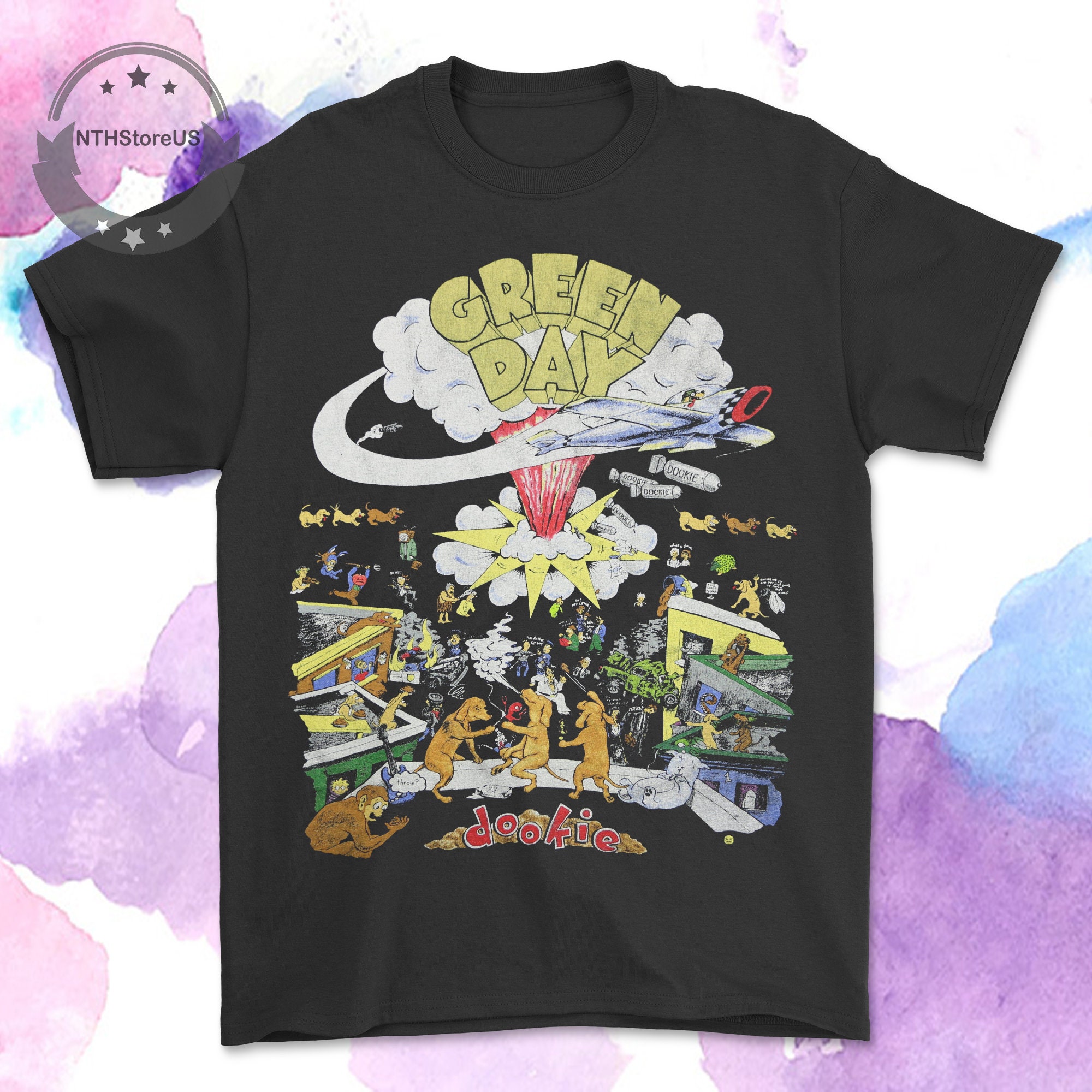 Green Day T Shirt 1994 Dookie Tour Official Black Mens Unisex Etsy