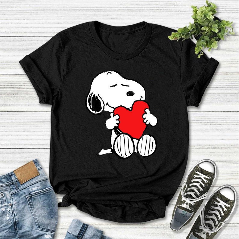 Peanuts Snoopy Shirt Valentines Shirt Heart Shirt Snoopy Etsy