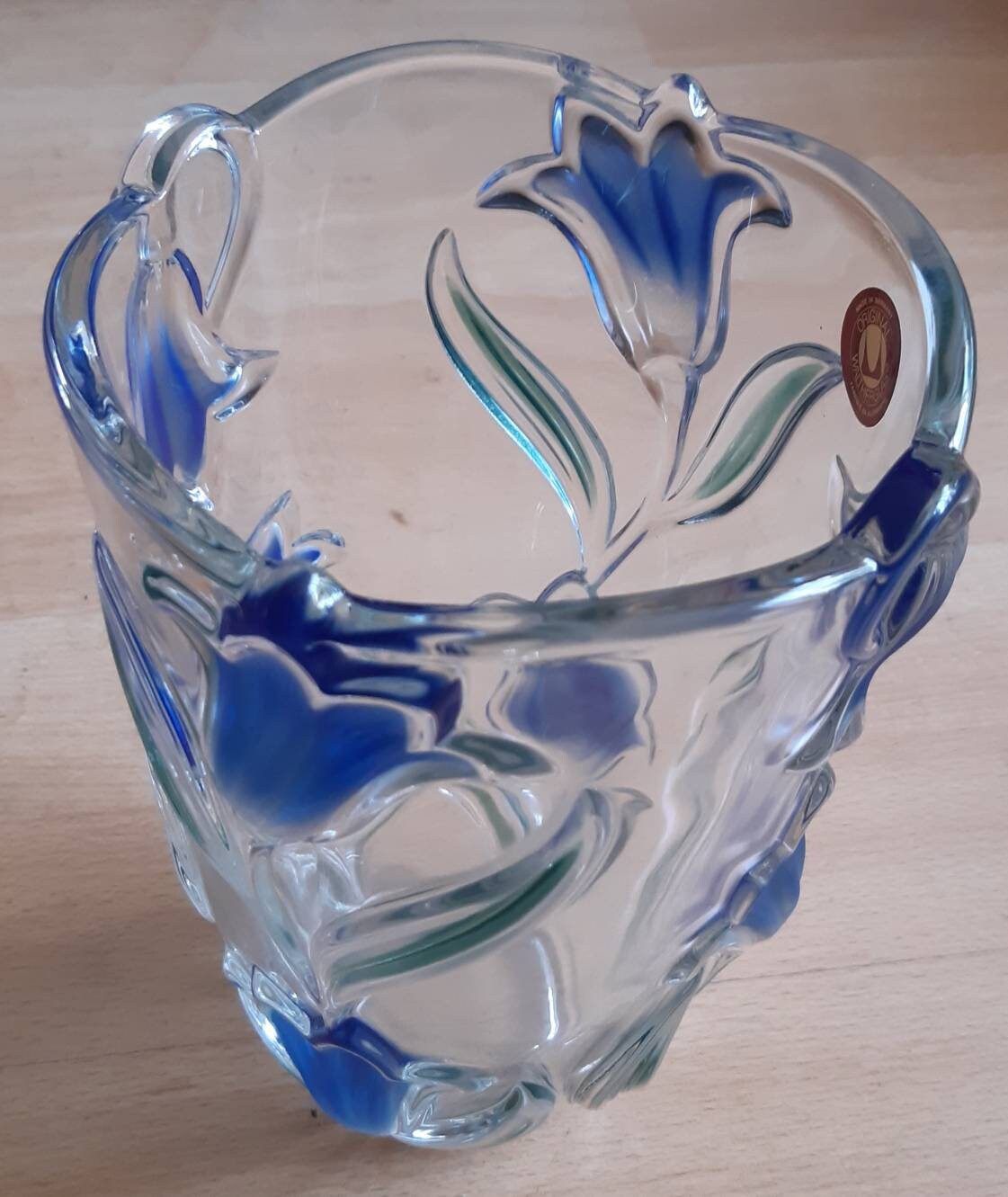 Walther Glas Blue Tulip Vase Etsy