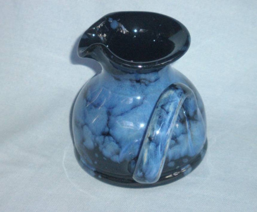 Blue Glenny Pottery Vase Wales Small Vase Unusual Handle Etsy