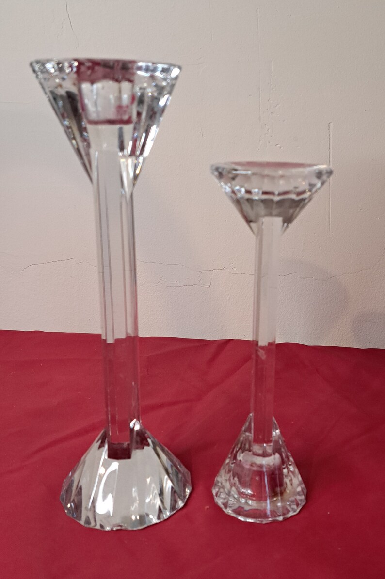 2 Bohemia Crystal Candle Holder Etsy