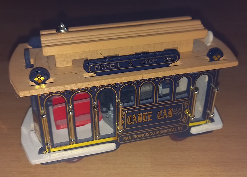 1980's Carved Wood San Francisco Cable Car Wooden Trolley Car Music Box San Francisco N0 56 Etsy