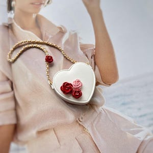 Miniatur Geldbörse für Puppen 1/6 ""Roses and Heart"", Tasche, Handtasche für Blythe, Momoko, NF, FR, Poppy Parker."