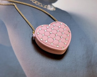 Miniature purse for dolls 1/6 scale "Diamonds Heart", bag, handbag for Blythe, Momoko, NF, FR, Poppy Parker, Barb