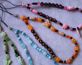 Percy Jackson/Phone Charm / Phone Strap / Keychain / Annabeth Chase / Piper McLean / Leo Valdez / Olympian Heroes / Beaded Strap Acessory /