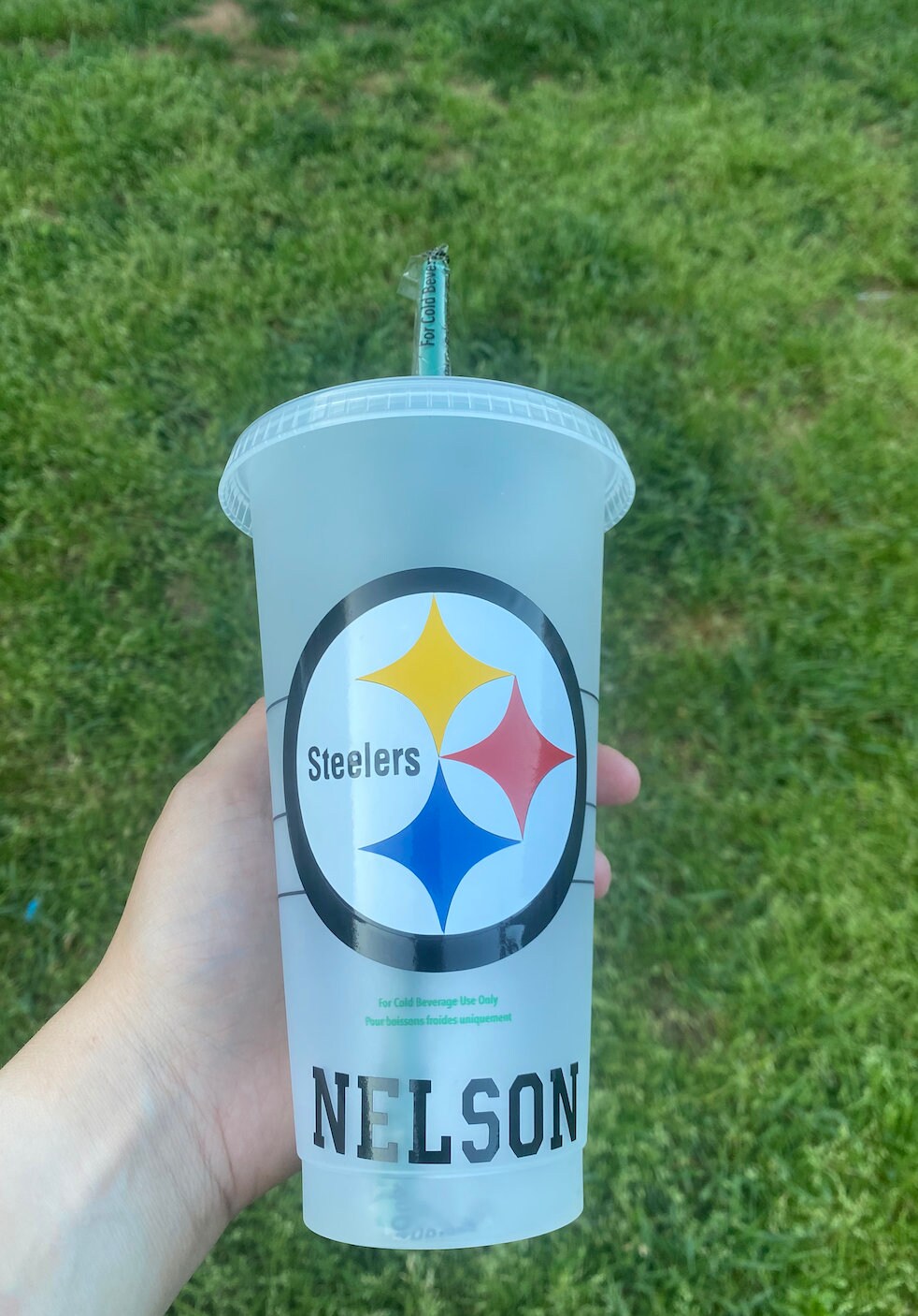 Pittsburgh Steelers Starbucks Cold Cup with Lid and Straw