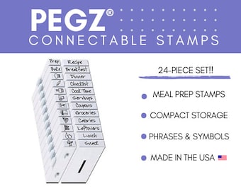 Pegz® Medium Size 84 Piece Lovers Lane Alphabet and Numbers Connectable  Stamps Bundle
