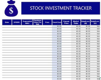 Investment Tracker | Excel | Template | Instant Download | Editable Spreadsheet | Printable Version Included | Portfolio | Stocks & Shares