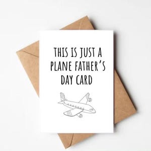 Tarjeta imprimible para el Día del Padre / Diseño de avión / Tarjeta de viaje para papá / Tarjeta moderna y sencilla / Descarga instantánea / Saludo digital