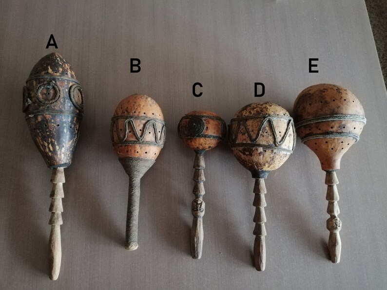 African Gourd Rattle Maraca Shakers Hand Crafted Etsy