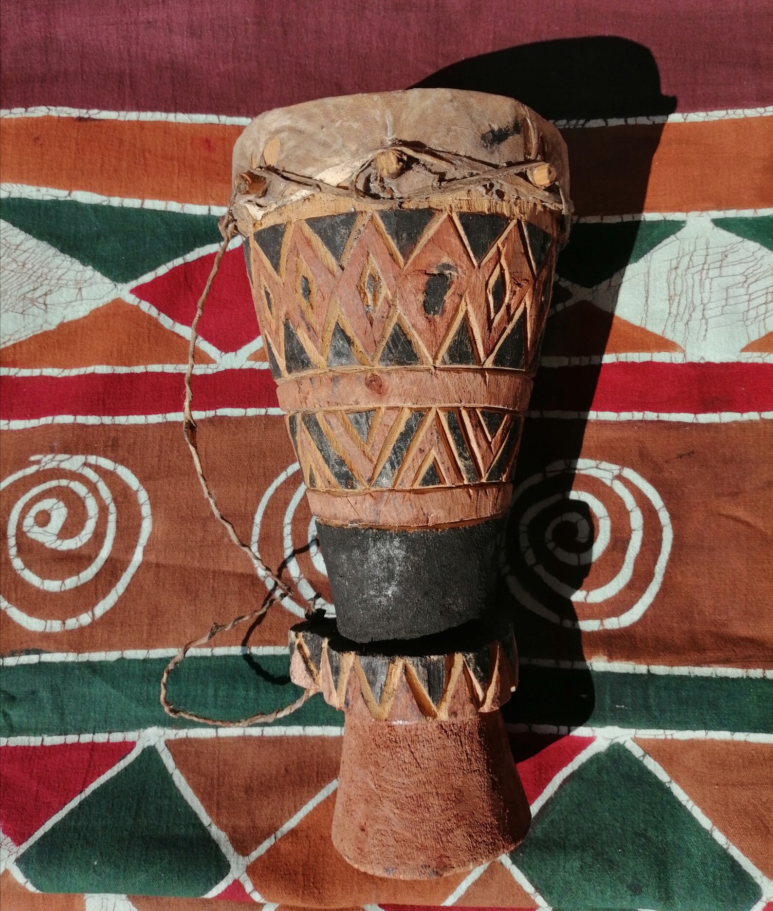 Vintage African Drum Hand Made From Palm Tree and Animal Skin Etsy