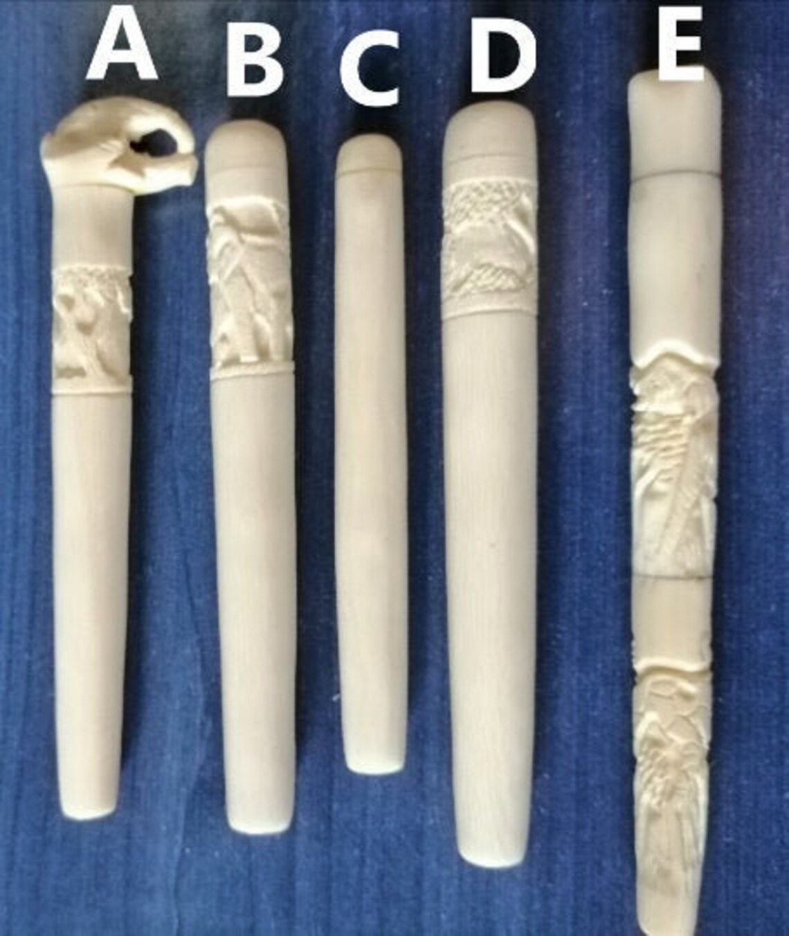 Vintage African Hand Carved Bone Pen Pencil Extension Etsy