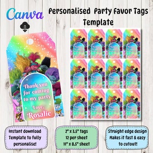 INSTANT DOWNLOAD Party favor Tag  template | Personalised Favor Tags  | Editable Party tags | Party Favour Labels