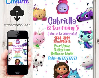 INSTANT DOWNLOAD  dollhouse  Birthday Invitation | dollhouse Party Invite Template | digital invite  | Editable Invitation