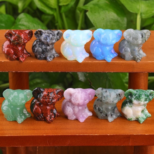 Crystal Koala Home Deocr for Chrild Gifts, healing Crystal Carved Gemstone Cute Koala Figurine