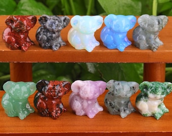 2インチ天然ピンクオパールコアラ、クリスタルコアラ彫刻、コアラの