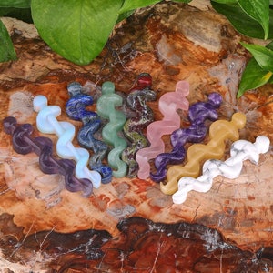 10cm Crystal Snake Scepter Carving Small Gemstone Snake Hand Carved Gift
