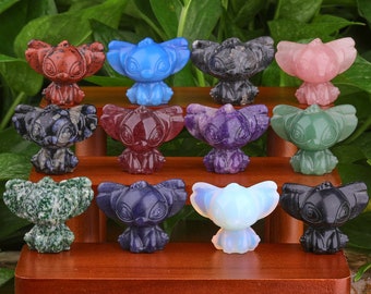 1.5 inches Gemstone Stitch Crystal Carving Cartoon Animal Hand Carved Gift