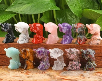 Delfín de cristal tallado a mano de 1,6", cristal de cuarzo, espécimen mineral, decoración de roca para el hogar, escultura de animales, regalos de cristal curativo