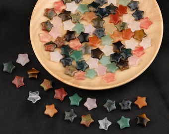 15mm Wholesale Star Decor , Healing Crystal Stars Cabochons Gemstone Pendant DIY Jewelry