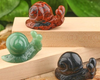 2" Crystal Snail Figurines Gemstone Snail Figurines