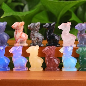 30mm Crystal Alpaca Carving Gemstone Alpaca with Base Hand Carved Gift