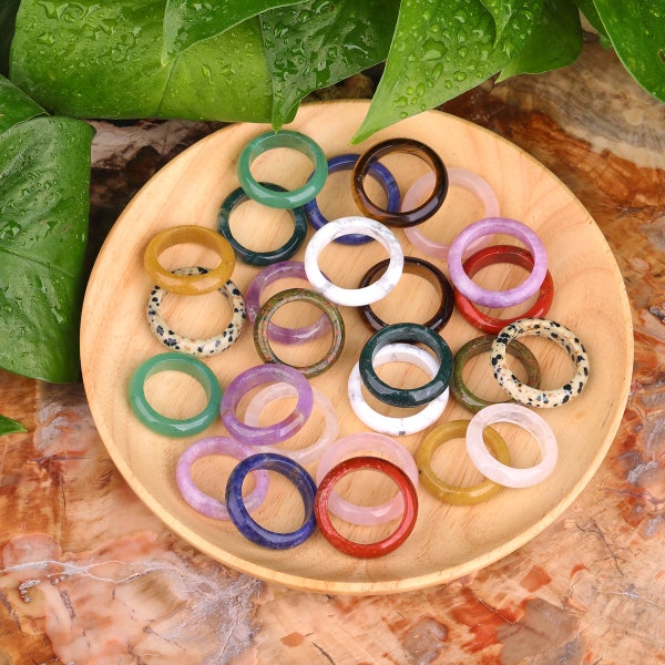 Crystal Ring Natural Quartz Ring Hand polished Gemstone Ring Minimalist Gift Healing Crystal Solid Ring Gifts