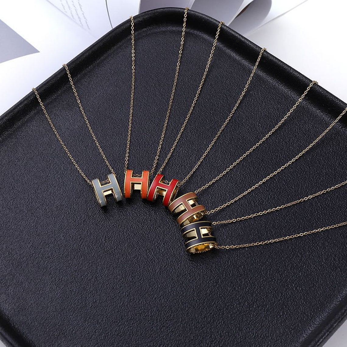H logo necklace Clearance
