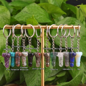 Phallic Keychains 32 Stone Crystal Penis Keyring Gemstone Phallus Keychain - Etsy