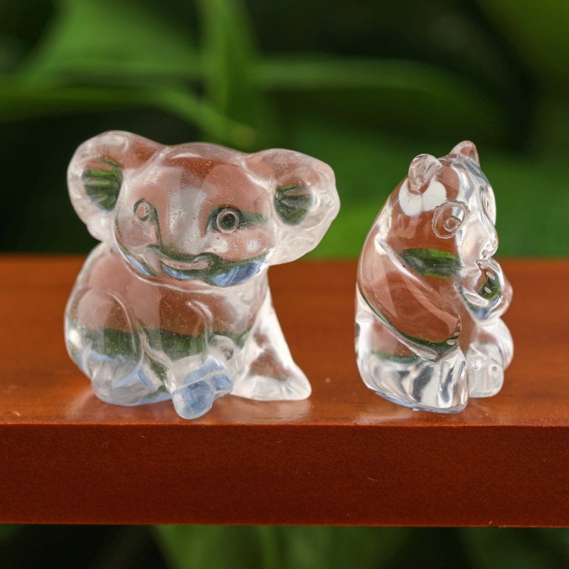 Carved Crystal Animals Figurines White Quartz Animal Shaped