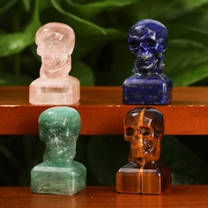 1.2&quot; Crystal  Skull Hand Carved Souvenirs Lapis lazuli Exquisite Gift