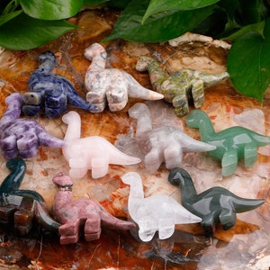 3 Inch Large Dinosaur Home Decor , Healing Chakra Crystal Gemstone Dinosaur Gifts image 1