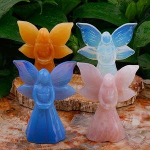 4&quot; Opalite Butterfly Fairy Crystal Quartz Butterfly