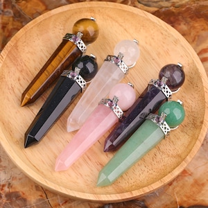 Hexagon Healing Point Pendant, 6 Stone Crystal Pointed, Healing Crystal, Natural Gemstone, DIY Jewelry Making Supplier