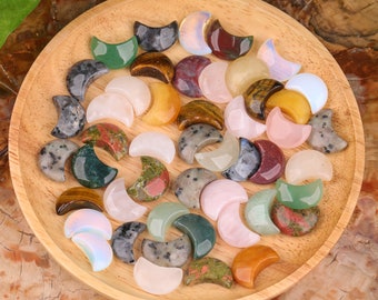 11 x 20 mm Crystal Moon Cabochons DIY Schmuck, Heiledelstein Chakra Crescent Moon Home Dekoration