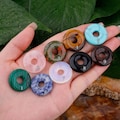 25mm Crystal Donut Healing Natural Stone Charms Pendants Wholesale Jewelry