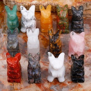 13 Stone 1.5 inch Crystal Rabbit Hand Carving, Quartz Crystal, Mineral Specimen, Rock Home decoration,Animals Sculpture,HealingCrystal gifts