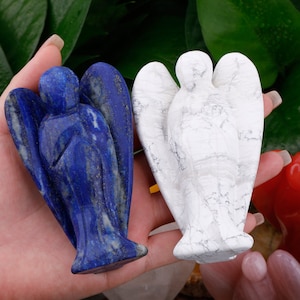 YOU PICK 4&quot; Rose Quartz Crystal Angel Figurines Carved Genuine Chakra Stone Angels Amethyst