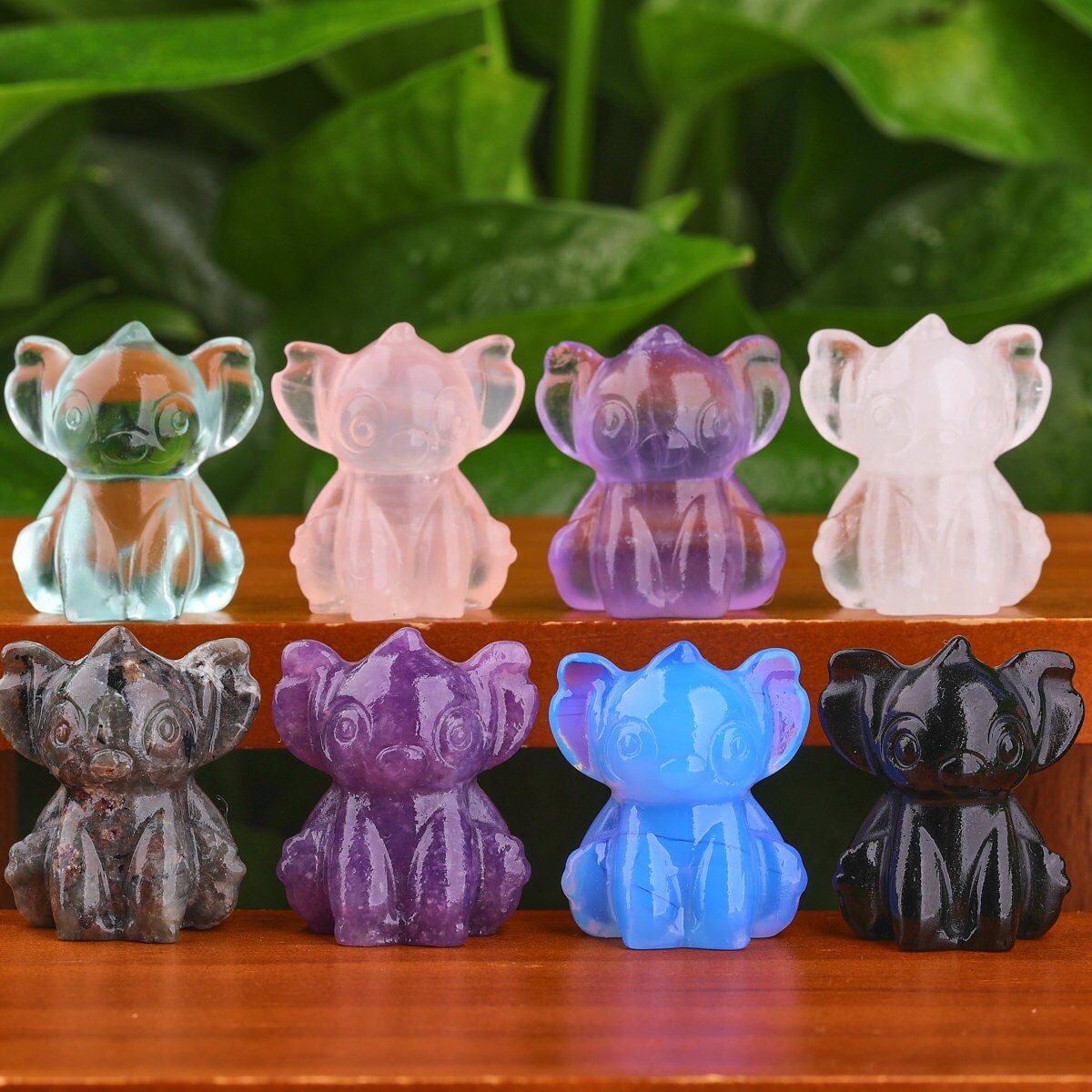 1.2 inches Gemstone Stitch Crystal Carving Cartoon Animal Hand Carved Gift